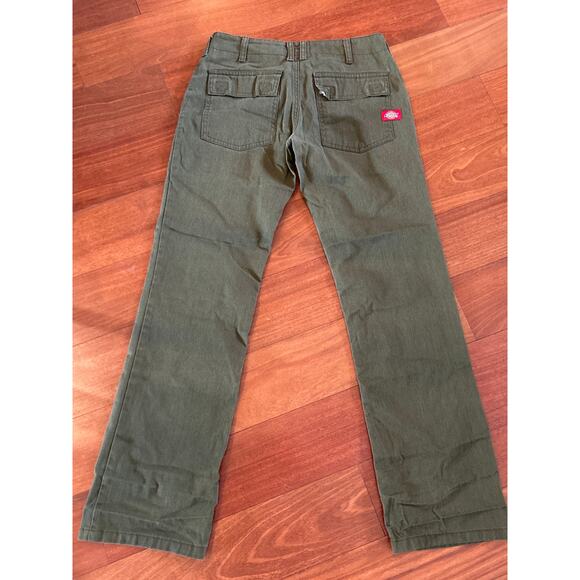 Dickies Girl Army Green Wide Leg Chino Pants - Picture 2 of 8